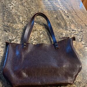 Portland Leather Deep Brown Leather Tote
